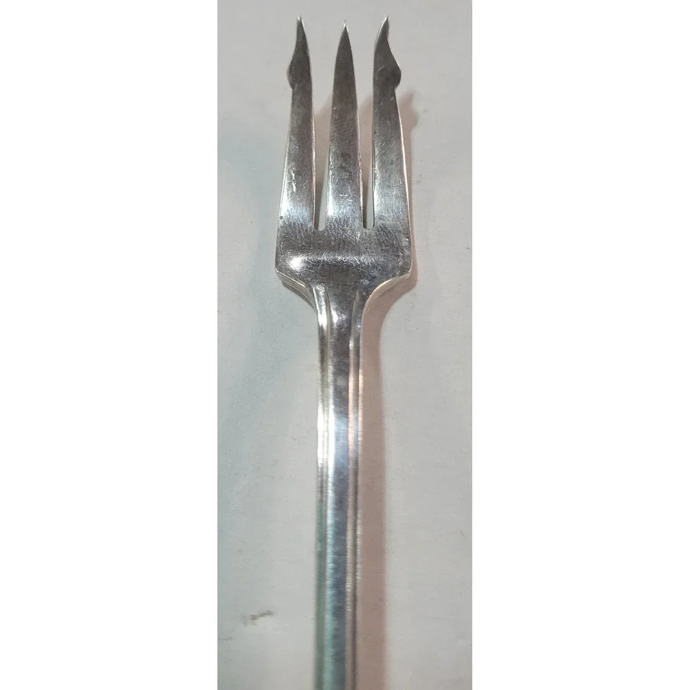 Crown Silverplate Cocktail Fork Vintage Seafood Oyster Shell Floral Handle 7.5in